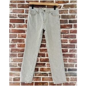 Oat New York High Rise Straight Leg Jeans in Conductor Stripes, Size 2/ 26